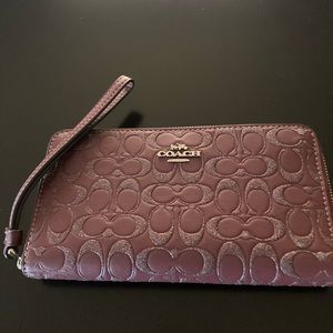 SOLD Coach Large Phone Wallet in Burgundy